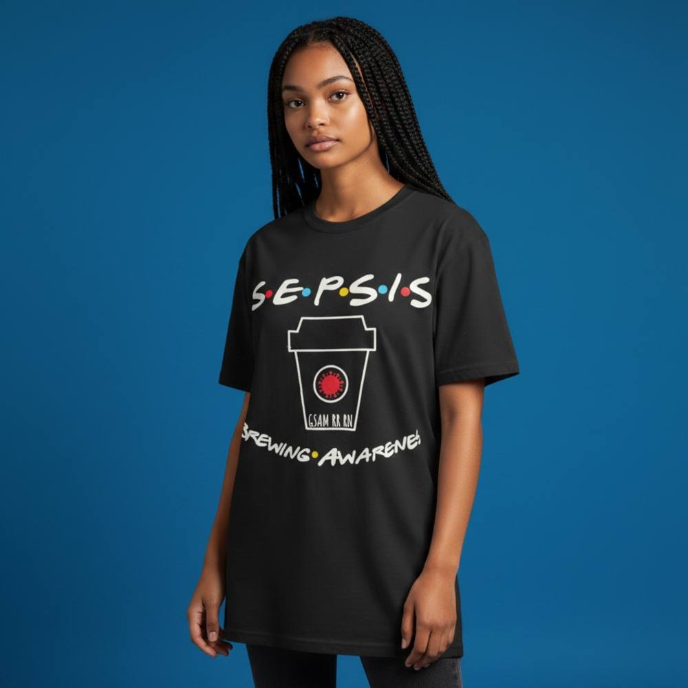 Bella Canvas Sepsis Brewing Awareness Nurse Graphic T-Shirt Black